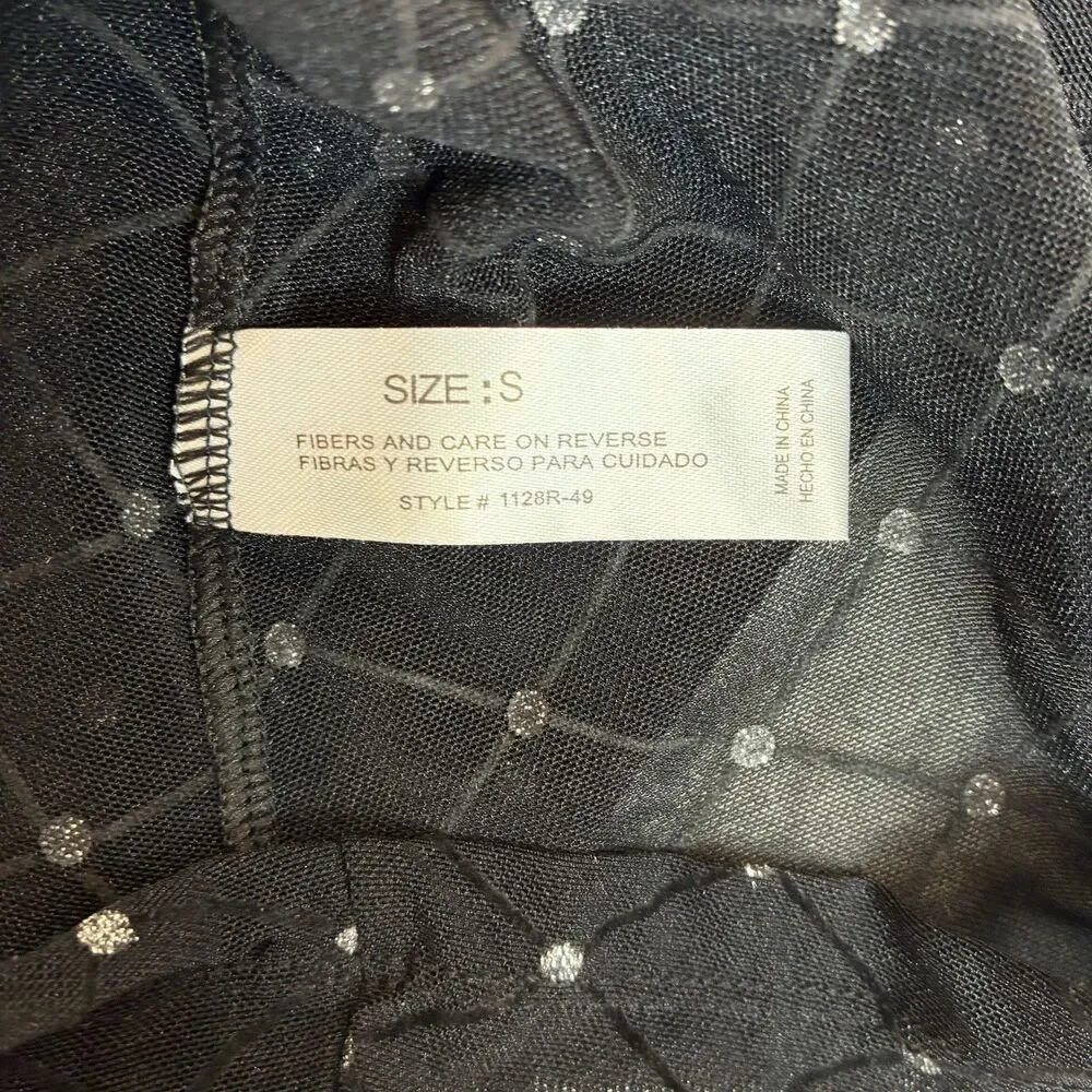 Nick & Sarah Intimates black sheer nightgown Sz S whimsigoth sexy fairycore Y2K